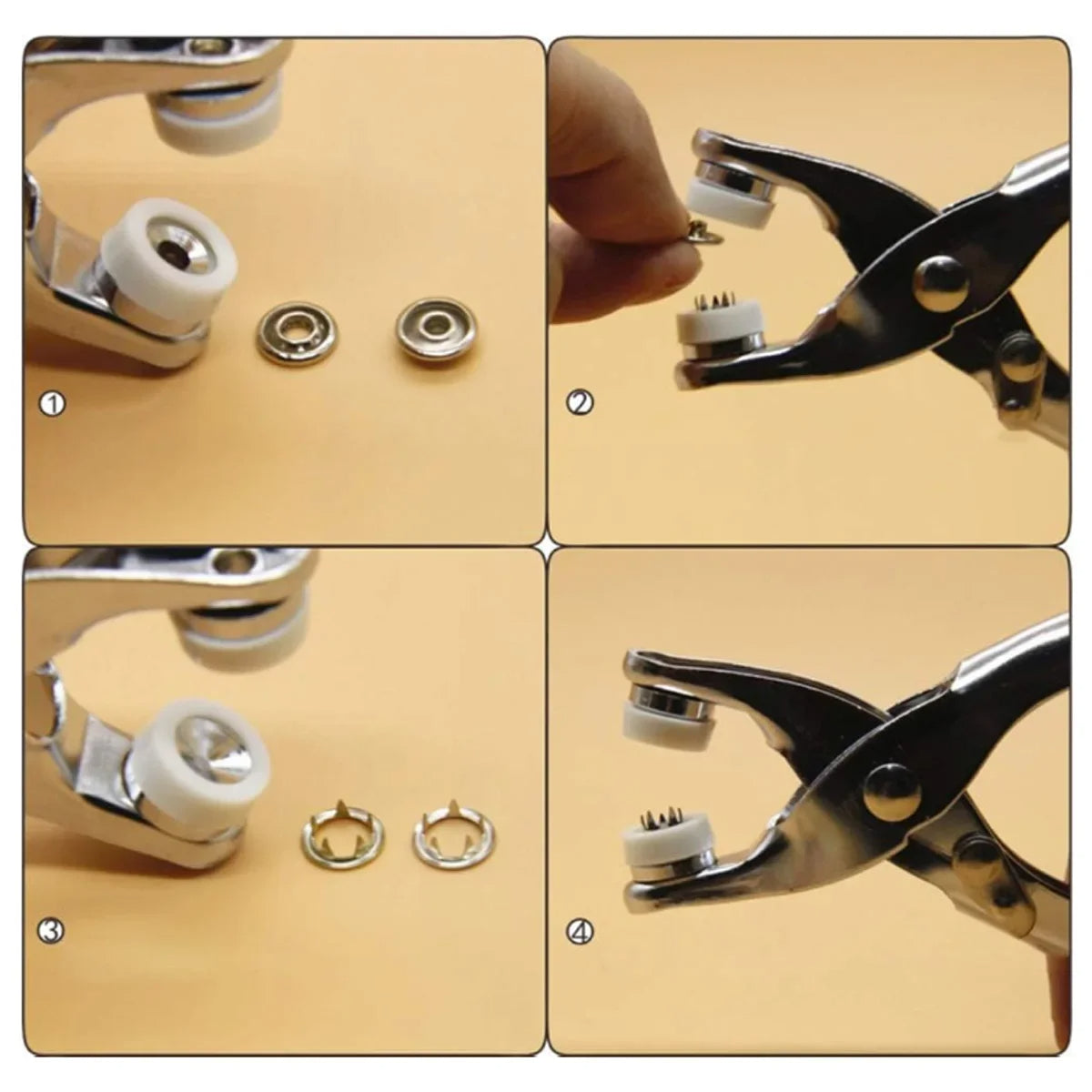 Zayyanun®Snap Button Plier, Metal Snaps Buttons Plier, Hand Pressure Plier, Buckle Installation Tool, Button Snap Fastener Kit, Hand Presser Plier with 100 buttons