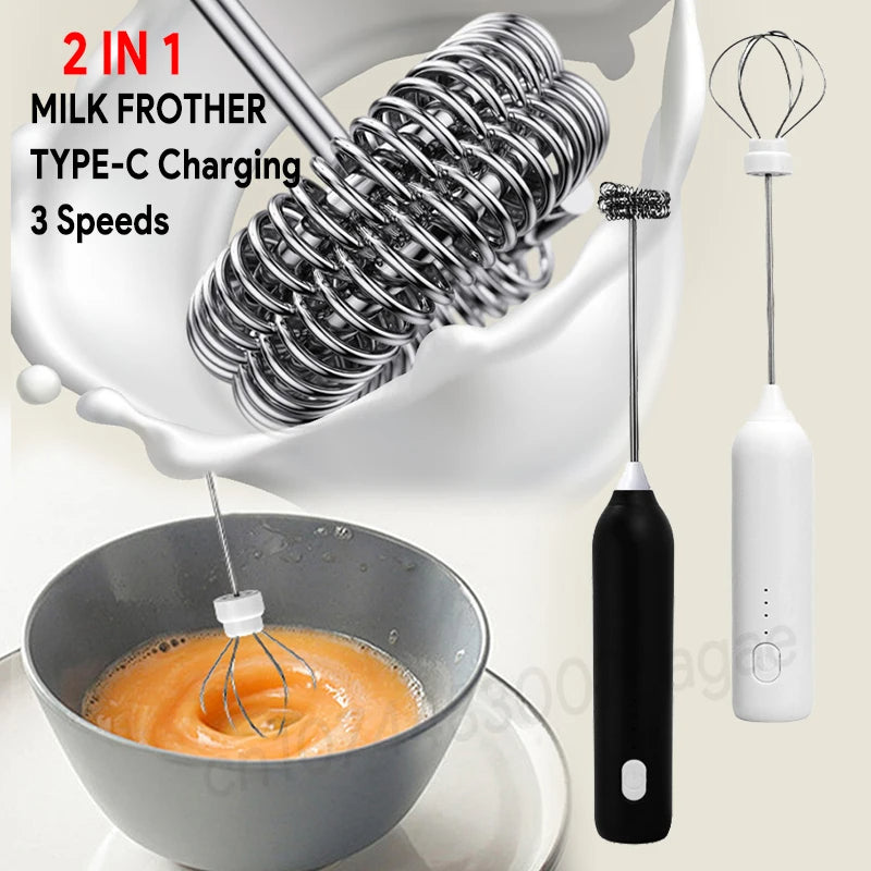 Zayyanun ® Wireless Milk  Foamer  Coffee Whisk Mixer Electric Blender Egg Beater