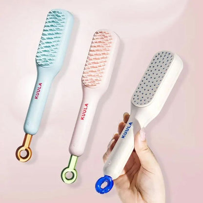 Zayyanun ® Self Cleaning Hair Brush, One Click Cleaning, Telescopic Hair Comb, Anti Static Hair Brush, Magic Cleaning Brush, Self cleaning Brush