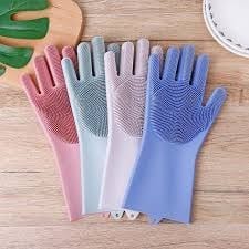 Zayyanun® Magic Silicone Rubber Dishwashing Gloves for Household, Scrubber Kitchen Clean Tool Scrub , Gloves, Gloves for kitchen , microwave gloves