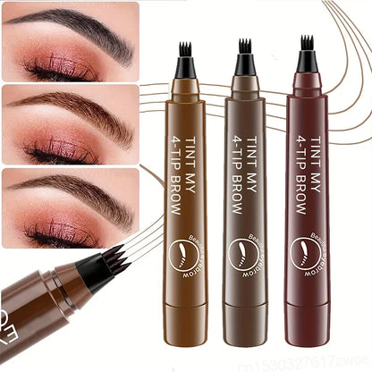 Zayyanun® Microblading Pen 4-Tip Microblading Eyebrow Pencil – Waterproof, Smudge-Proof,