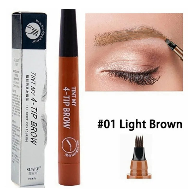 Zayyanun® Microblading Pen 4-Tip Microblading Eyebrow Pencil – Waterproof, Smudge-Proof,