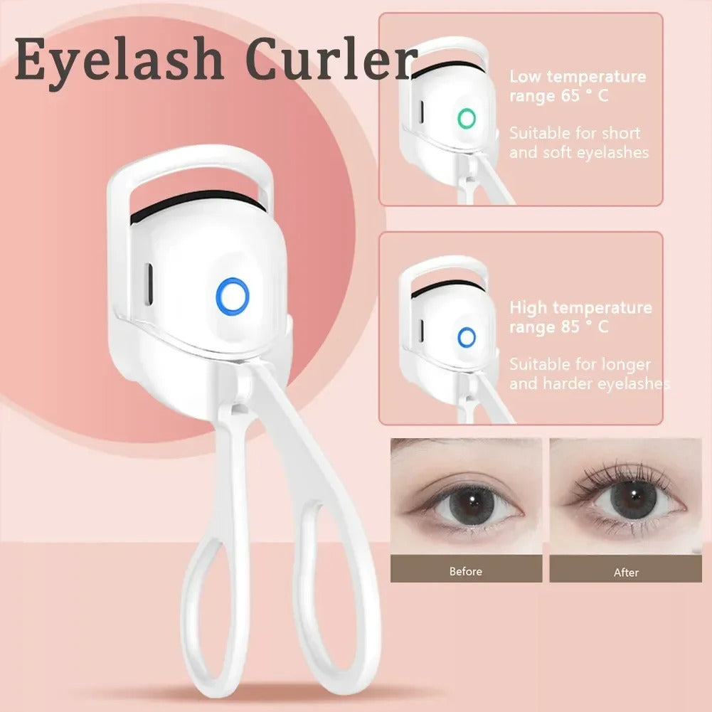Zayyanun®Electric Eyelash Curler, Quick Heated Eyelashes Curler, Rechargeable Long Lasting Curling Tool, Portable Electric Heated Comb, Thermal Eyelash Curler Makeup Tools, Natural Lashes Handheld Eyelash Heated Curler