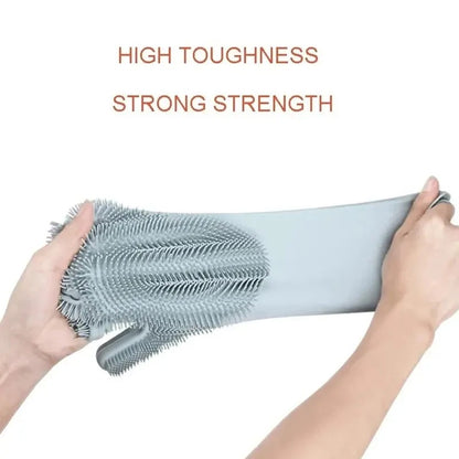 Zayyanun® Magic Silicone Rubber Dishwashing Gloves for Household, Scrubber Kitchen Clean Tool Scrub , Gloves, Gloves for kitchen , microwave gloves