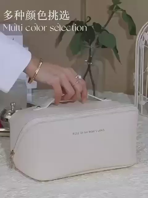 Zayyanun®High End Retro Paid- Leather Travel Cosmetic Pouch